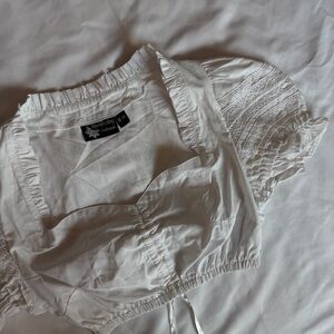 White Eyelet Crop Top